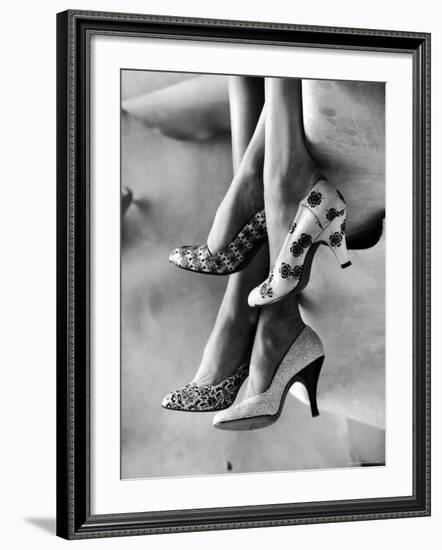 Models Displaying Printed Leather Shoes-Gordon Parks-Framed Photographic Print