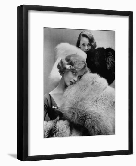Models Holding Outsize Muffs in Assorted Colors, Selling For $85-$240-Gordon Parks-Framed Photographic Print