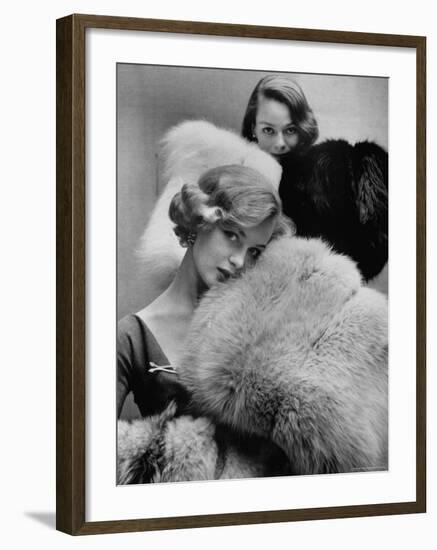 Models Holding Outsize Muffs in Assorted Colors, Selling For $85-$240-Gordon Parks-Framed Photographic Print