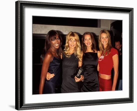 Models Naomi Campbell, Claudia Schiffer, Christy Turlington and Elle MacPherson-Dave Allocca-Framed Premium Photographic Print