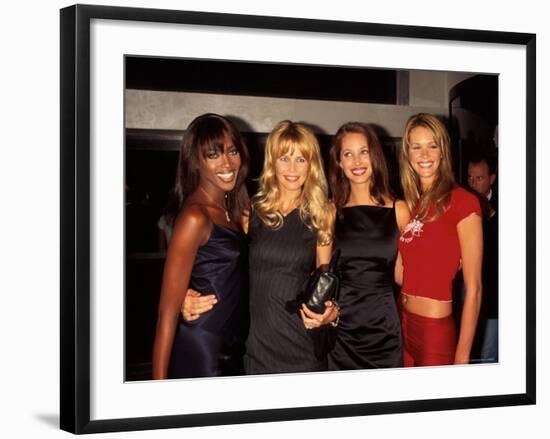 Models Naomi Campbell, Claudia Schiffer, Christy Turlington and Elle MacPherson-Dave Allocca-Framed Premium Photographic Print