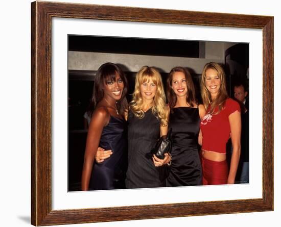Models Naomi Campbell, Claudia Schiffer, Christy Turlington and Elle MacPherson-Dave Allocca-Framed Premium Photographic Print