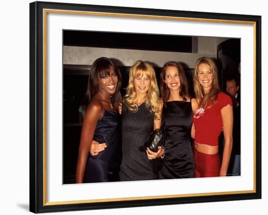 Models Naomi Campbell, Claudia Schiffer, Christy Turlington and Elle MacPherson-Dave Allocca-Framed Premium Photographic Print