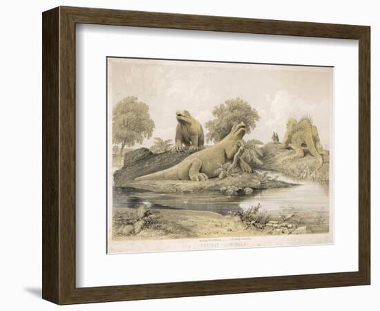 Models of Dinosaurs and Other Species at the Crystal Palace Sydenham-null-Framed Art Print