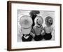 Models on Beach Wearing Different Designs of Straw Hats-Nina Leen-Framed Photographic Print