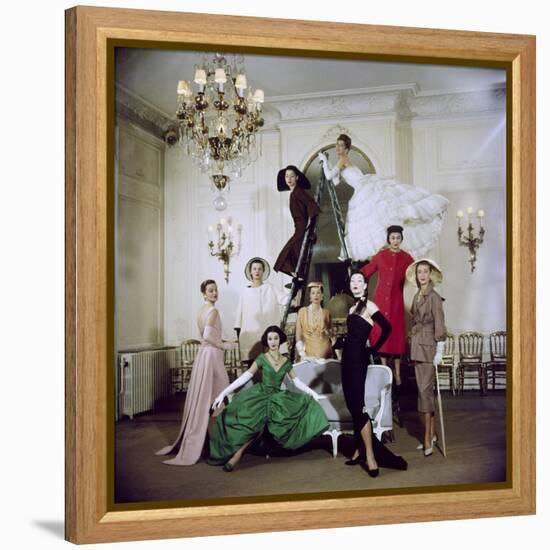 Models Posing in New Christian Dior Collection-Loomis Dean-Framed Premier Image Canvas