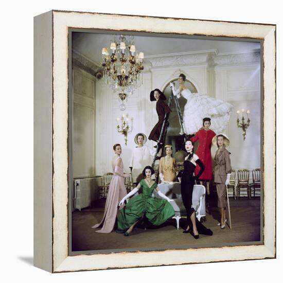 Models Posing in New Christian Dior Collection-Loomis Dean-Framed Premier Image Canvas