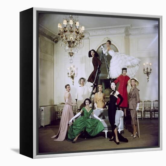 Models Posing in New Christian Dior Collection-Loomis Dean-Framed Premier Image Canvas