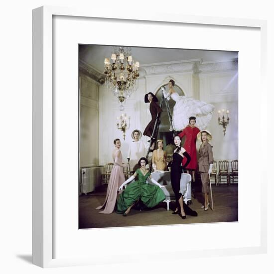 Models Posing in New Christian Dior Collection-Loomis Dean-Framed Premium Photographic Print