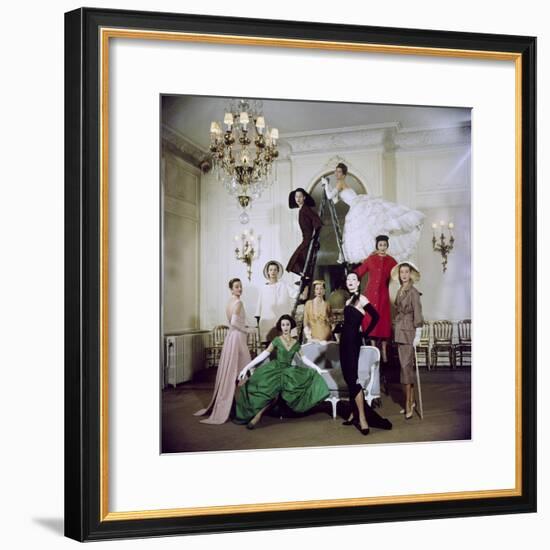 Models Posing in New Christian Dior Collection-Loomis Dean-Framed Premium Photographic Print