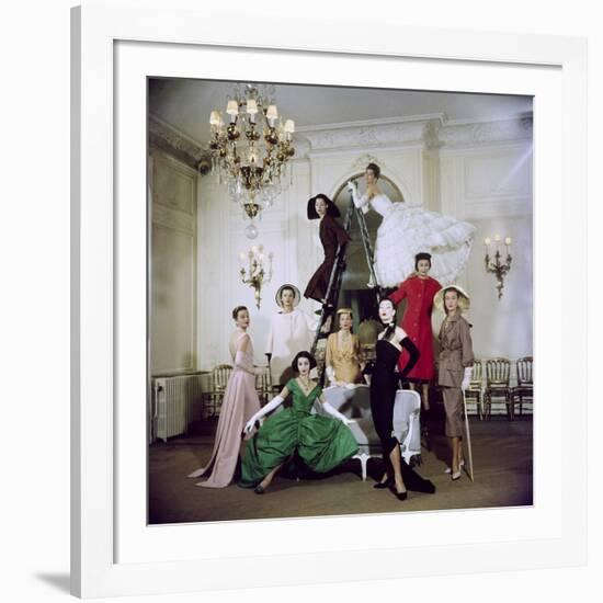 Models Posing in New Christian Dior Collection-Loomis Dean-Framed Premium Photographic Print