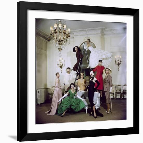 Models Posing in New Christian Dior Collection-Loomis Dean-Framed Premium Photographic Print