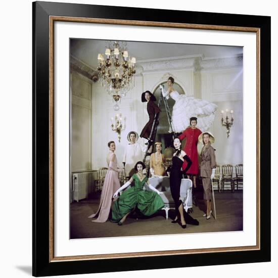 Models Posing in New Christian Dior Collection-Loomis Dean-Framed Premium Photographic Print