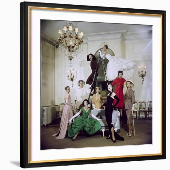 Models Posing in New Christian Dior Collection-Loomis Dean-Framed Premium Photographic Print