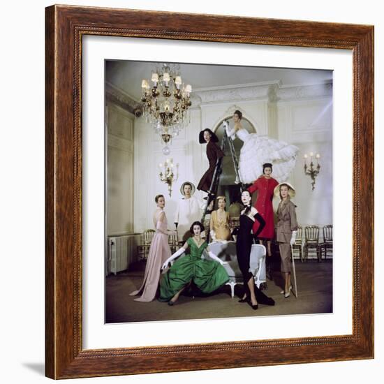 Models Posing in New Christian Dior Collection-Loomis Dean-Framed Photographic Print