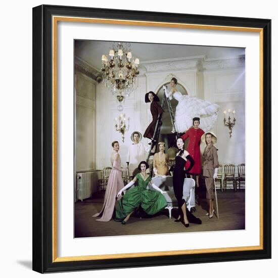 Models Posing in New Christian Dior Collection-Loomis Dean-Framed Photographic Print