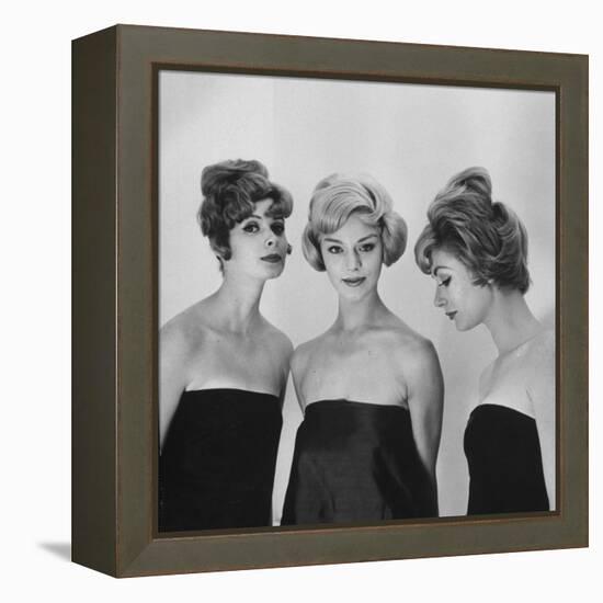 Models Posing in Wigs-Nina Leen-Framed Premier Image Canvas