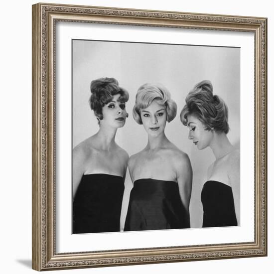 Models Posing in Wigs-Nina Leen-Framed Photographic Print