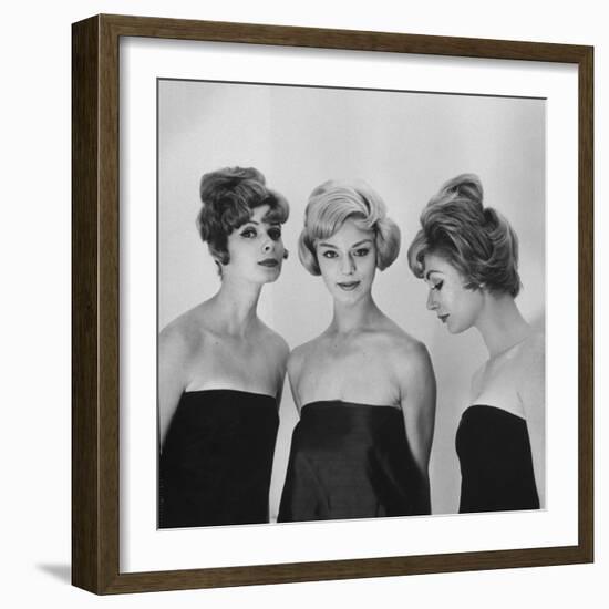 Models Posing in Wigs-Nina Leen-Framed Photographic Print