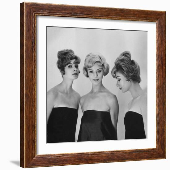 Models Posing in Wigs-Nina Leen-Framed Photographic Print