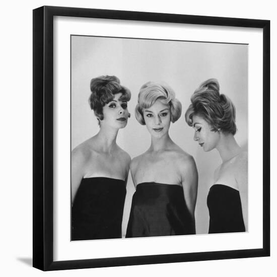 Models Posing in Wigs-Nina Leen-Framed Photographic Print