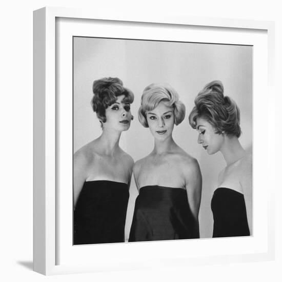Models Posing in Wigs-Nina Leen-Framed Photographic Print