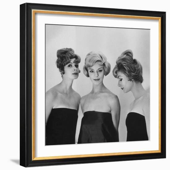 Models Posing in Wigs-Nina Leen-Framed Photographic Print