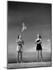 Models Tee Matthews and Bobbie Chambliss Feeding Gulls While Modeling New Bathing Suit Styles-Alfred Eisenstaedt-Mounted Photographic Print