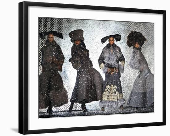 Models Wear Creations by British Fashion Designer John Galliano-null-Framed Photographic Print