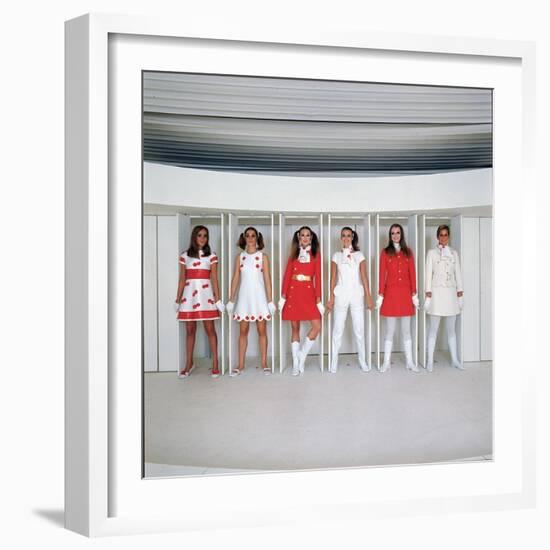 Models Wearing Fashions Designed by Andre Courreges-Bill Ray-Framed Photographic Print