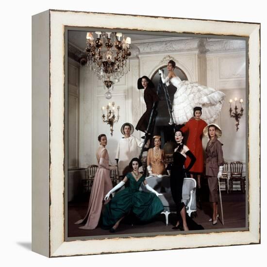 Models Wearing Latest Dress Designs from Christian Dior-Loomis Dean-Framed Premier Image Canvas