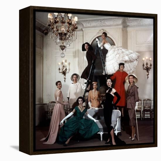 Models Wearing Latest Dress Designs from Christian Dior-Loomis Dean-Framed Premier Image Canvas