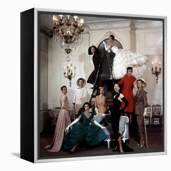 Models Wearing Latest Dress Designs from Christian Dior-Loomis Dean-Framed Premier Image Canvas