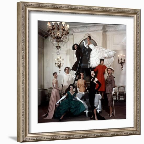 Models Wearing Latest Dress Designs from Christian Dior-Loomis Dean-Framed Photographic Print