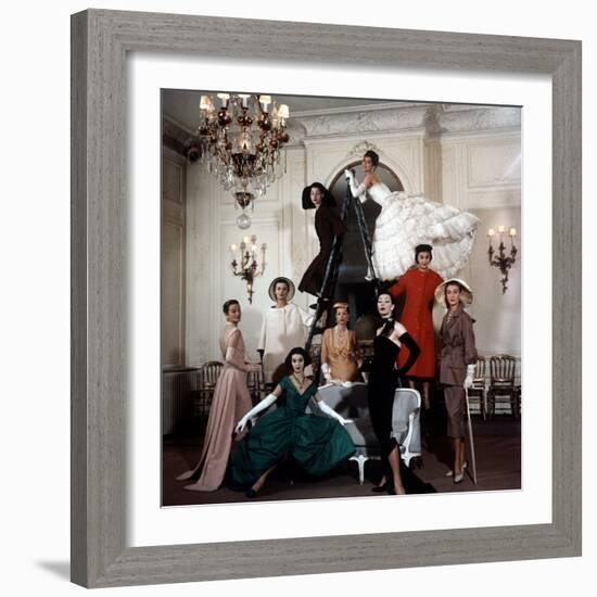 Models Wearing Latest Dress Designs from Christian Dior-Loomis Dean-Framed Photographic Print