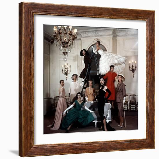 Models Wearing Latest Dress Designs from Christian Dior-Loomis Dean-Framed Photographic Print