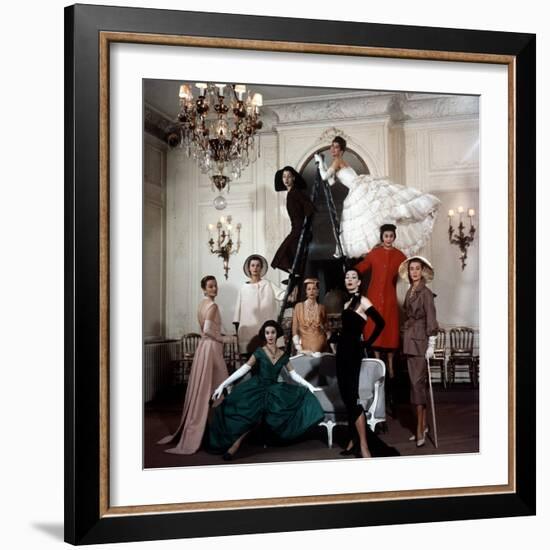 Models Wearing Latest Dress Designs from Christian Dior-Loomis Dean-Framed Photographic Print