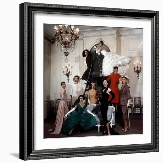 Models Wearing Latest Dress Designs from Christian Dior-Loomis Dean-Framed Photographic Print