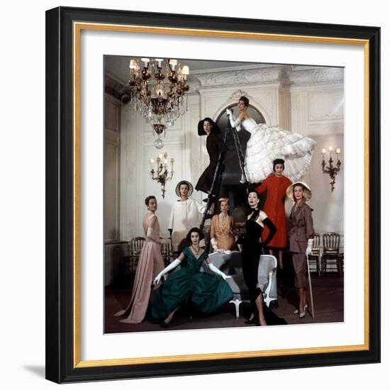 Models Wearing Latest Dress Designs from Christian Dior-Loomis Dean-Framed Photographic Print