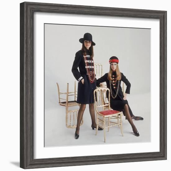 Models Wearing Military Inspired Coats Designed by Jeanne Lanvin-Bill Ray-Framed Photographic Print