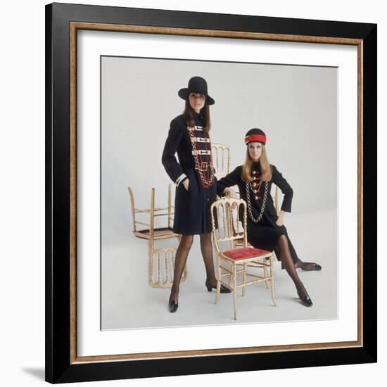 Models Wearing Military Inspired Coats Designed by Jeanne Lanvin-Bill Ray-Framed Photographic Print