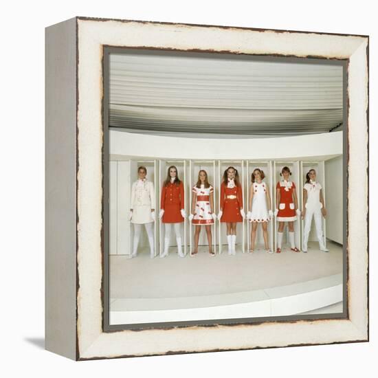 Models Wearing Red and White Ready-To-Wear Fashions Designed by Andre Courreges, 1968-Bill Ray-Framed Premier Image Canvas