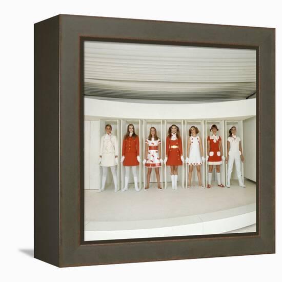 Models Wearing Red and White Ready-To-Wear Fashions Designed by Andre Courreges, 1968-Bill Ray-Framed Premier Image Canvas