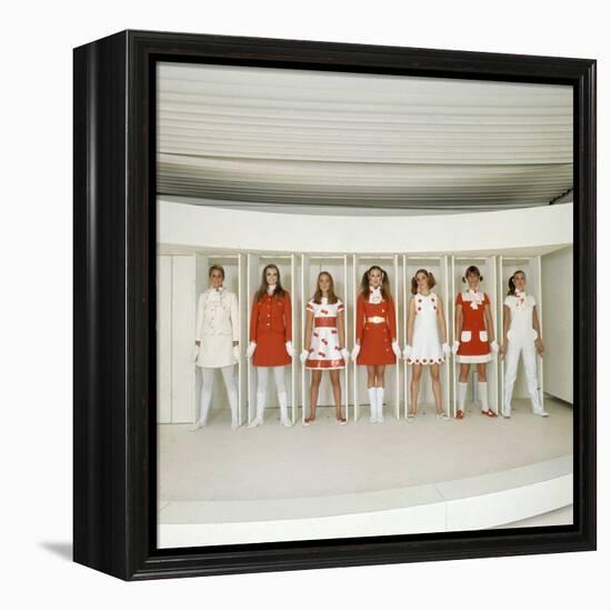 Models Wearing Red and White Ready-To-Wear Fashions Designed by Andre Courreges, 1968-Bill Ray-Framed Premier Image Canvas