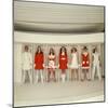 Models Wearing Red and White Ready to Wear Fashions Designed by Andre Courreges-Bill Ray-Mounted Photographic Print