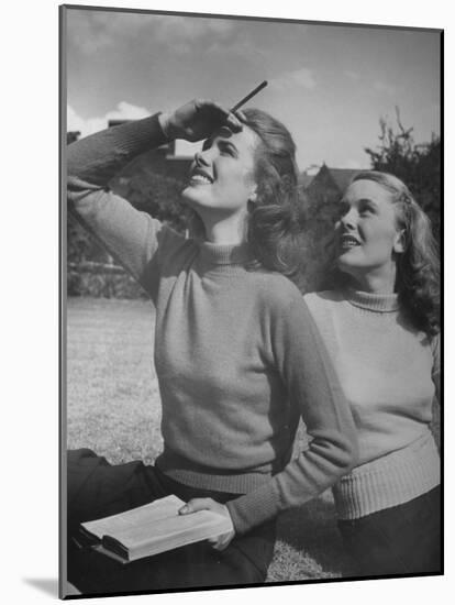 Models Wearing Wool Turtleneck Sweaters Representing the Latest College Fashions-Nina Leen-Mounted Photographic Print