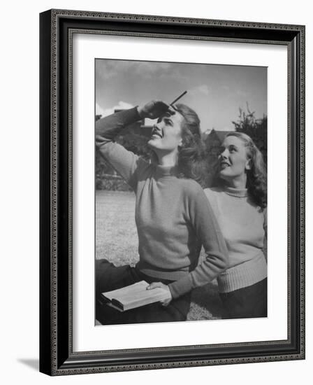 Models Wearing Wool Turtleneck Sweaters Representing the Latest College Fashions-Nina Leen-Framed Photographic Print