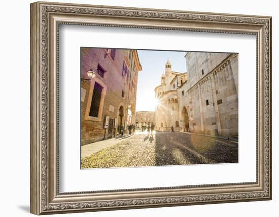 Modena, Emilia Romagna, Italy. Piazza Grande and Duomo Cathedral at sunset.-Francesco Riccardo Iacomino-Framed Photographic Print