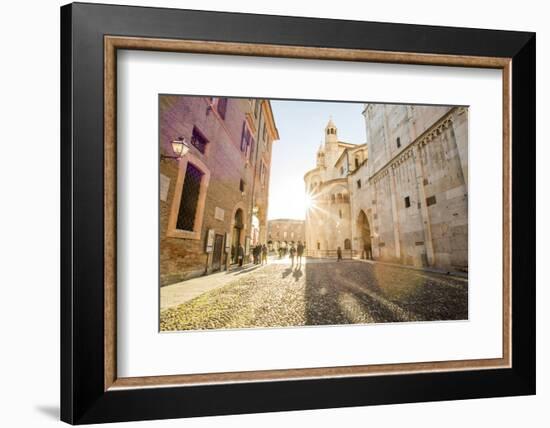 Modena, Emilia Romagna, Italy. Piazza Grande and Duomo Cathedral at sunset.-Francesco Riccardo Iacomino-Framed Photographic Print