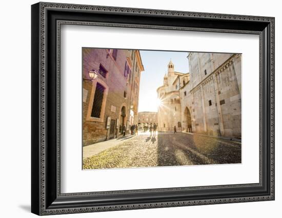 Modena, Emilia Romagna, Italy. Piazza Grande and Duomo Cathedral at sunset.-Francesco Riccardo Iacomino-Framed Photographic Print